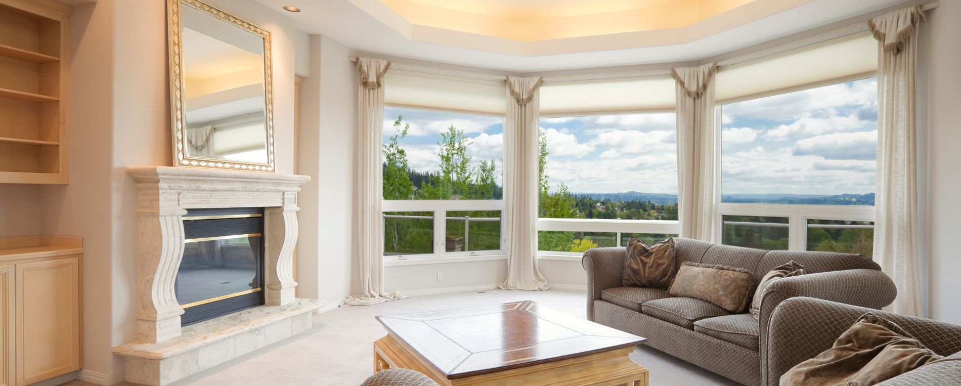 Motorized Roman Shades, Oceanside Bedroom